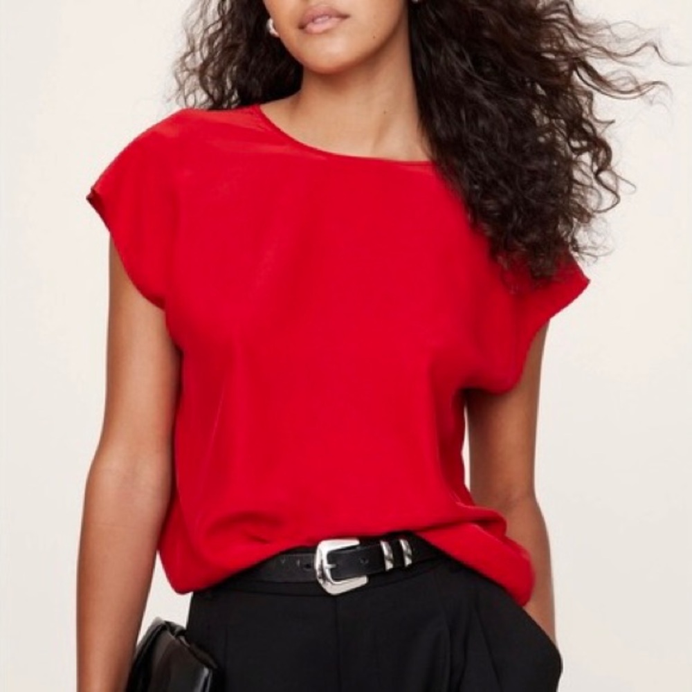 Vintage Jessica Michelle Silky Bright Red Top